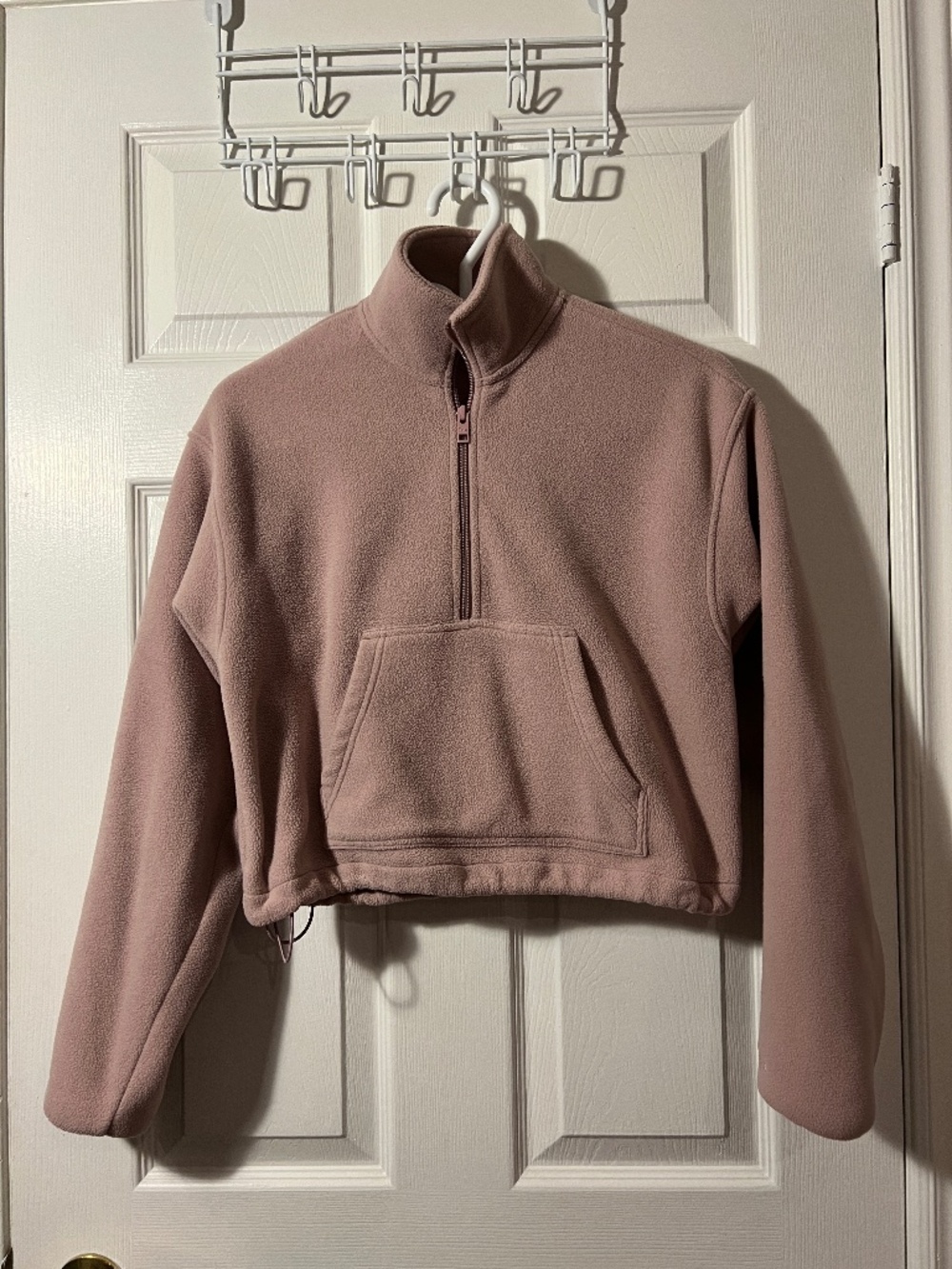 TNA Aritzia Polar Fleece Pullover Mauve Pink Quarter Zip